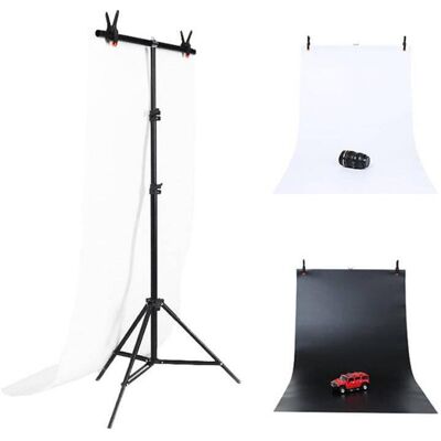 Puluz tripod set DCA0976 (200 cm), Hintergrundsystem, Schwarz, Weiss Puluz tripod set DCA0976 (200 cm), Hintergrundsystem, Schwarz, Weiss