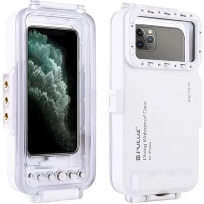 Puluz Wasserdichtes Gehäuse (45 m) für das iPhone: Für Unterwasserfotos und -videos (weiss) (Unterwassergehäuse), Kameraschutz, Weiss Puluz Wasserdichtes Gehäuse (45 m) für das iPhone: Für Unterwasserfotos und -videos (weiss) (Unterwassergehäuse), Kameraschutz, Weiss