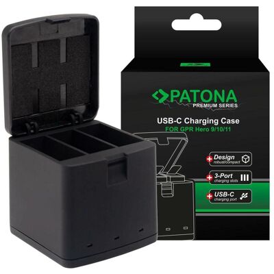 Patona Batteries Replacement Triple Charger USB, Action Cam Zubehör, Schwarz Patona Batteries Replacement Triple Charger USB, Action Cam Zubehör, Schwarz
