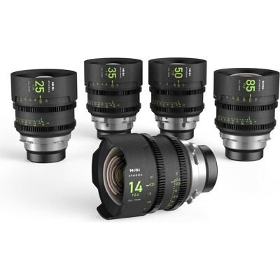 Nisi ATHENA Prime Kit (14mm / 25mm / 35mm / 50mm / 85mm) PL Mount (Arri) (Neuheit) (L-Mount, Vollformat), Objektiv, Schwarz Nisi ATHENA Prime Kit (14mm / 25mm / 35mm / 50mm / 85mm) PL Mount (Arri) (Neuheit) (L-Mount, Vollformat), Objektiv, Schwarz