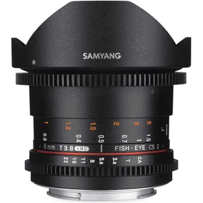 Samyang 8mm T3.8 CSII VDSLR II Canon M (Canon EF-M, APS-C / DX), Objektiv, Schwarz Samyang 8mm T3.8 CSII VDSLR II Canon M (Canon EF-M, APS-C / DX), Objektiv, Schwarz