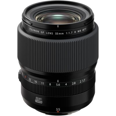 Fujifilm GF 55mm f/1.7 R WR (Fujinon GF, Mittelformat), Objektiv, Schwarz Fujifilm GF 55mm f/1.7 R WR (Fujinon GF, Mittelformat), Objektiv, Schwarz