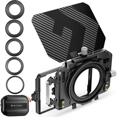 K&F Concept Square Movie Blackout Kit, 2 Slots 4*5.65, with 67/72/77/82/95mm Adapter Ring (ND- / Graufilter, 143.51 mm), Objektivfilter, Schwarz K&F Concept Square Movie Blackout Kit, 2 Slots 4*5.65, with 67/72/77/82/95mm Adapter Ring (ND- / Graufilter, 143.51 mm), Objektivfilter, Schwarz