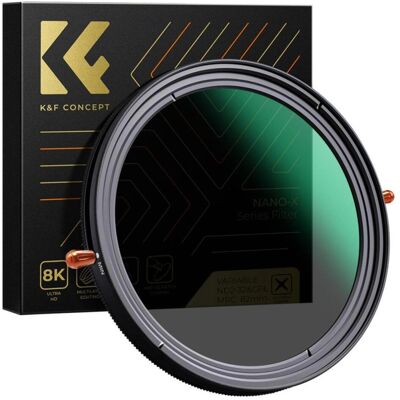 K&F Concept Nano-X CPL + Vario ND2-32 Filter 77mm (77 mm, Polarisationsfilter), Objektivfilter, Transparent, Grau K&F Concept Nano-X CPL + Vario ND2-32 Filter 77mm (77 mm, Polarisationsfilter), Objektivfilter, Transparent, Grau