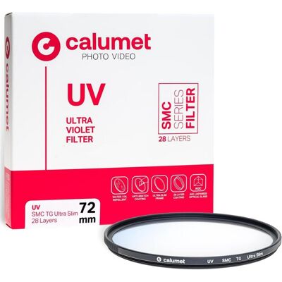 Calumet Filtr Filtr UV SMC TG 72 mm Ultra Slim 28 Layers (72 mm, UV-Filter), Objektivfilter, Transparent Calumet Filtr Filtr UV SMC TG 72 mm Ultra Slim 28 Layers (72 mm, UV-Filter), Objektivfilter, Transparent