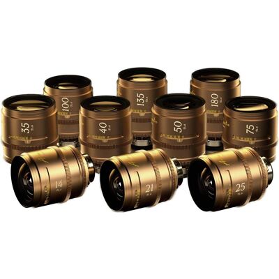 Dzofilm Arles Lustre 14/21/25/35/40/50/75/100/135/180mm (PL, Gold, Case, Metric) (PL, Vollformat), Objektiv, Gold Dzofilm Arles Lustre 14/21/25/35/40/50/75/100/135/180mm (PL, Gold, Case, Metric) (PL, Vollformat), Objektiv, Gold