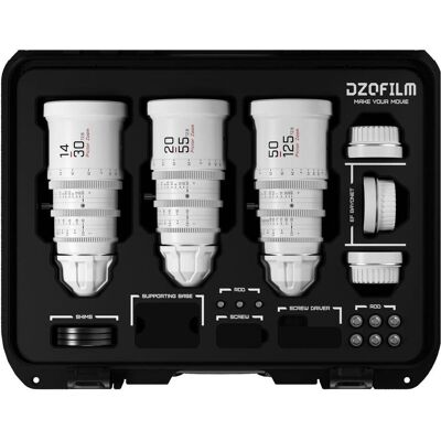 Dzofilm Pictor Zoom 3-Lens Kit (14-30/20-55/50-125 T2.8) White (L-Mount), Objektiv, Weiss Dzofilm Pictor Zoom 3-Lens Kit (14-30/20-55/50-125 T2.8) White (L-Mount), Objektiv, Weiss