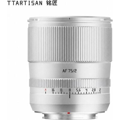 TTArtisan AF 75 mm f/2,0 Fuji X-Mount Silber, Objektiv, Silber TTArtisan AF 75 mm f/2,0 Fuji X-Mount Silber, Objektiv, Silber
