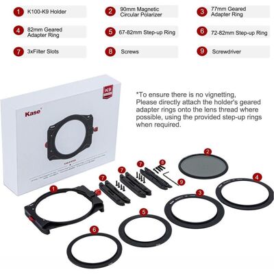 Kase K100-X Holder Kit K9 (Filteradapter), Objektivfilter, Schwarz Kase K100-X Holder Kit K9 (Filteradapter), Objektivfilter, Schwarz