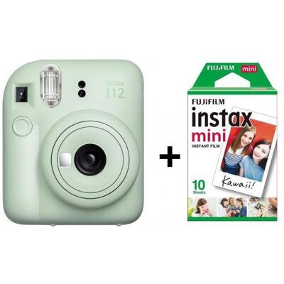 Fujifilm Instax Mini 12 + instax mini glossy, Sofortbildkamera, Grün Fujifilm Instax Mini 12 + instax mini glossy, Sofortbildkamera, Grün