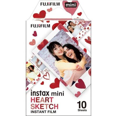 Fujifilm Fuji - Instax Mini 1x10 Shots Heart Sketch, Sofortbildfilm, Mehrfarbig Fujifilm Fuji - Instax Mini 1x10 Shots Heart Sketch, Sofortbildfilm, Mehrfarbig