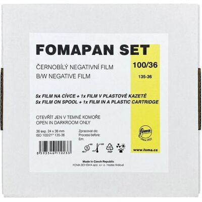 FOMA film pan 100/36 Set 6 filmi + cartrige, Sofortbildfilm, Schwarz FOMA film pan 100/36 Set 6 filmi + cartrige, Sofortbildfilm, Schwarz