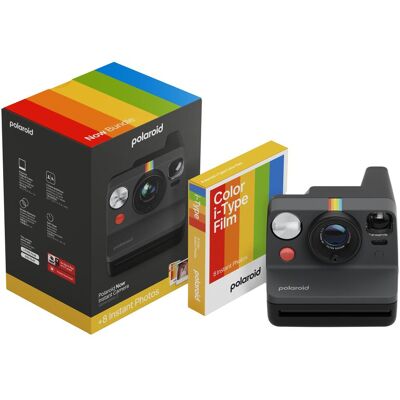 Polaroid Now Gen 3.0 + Color Film Bundle (8 Fotos), Sofortbildkamera, Schwarz Polaroid Now Gen 3.0 + Color Film Bundle (8 Fotos), Sofortbildkamera, Schwarz