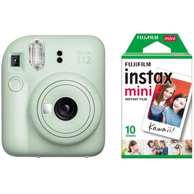 Fujifilm Instax Mini 12, mintgrün + Film, Sofortbildkamera, Grün Fujifilm Instax Mini 12, mintgrün + Film, Sofortbildkamera, Grün