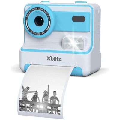 Xblitz FLASH BLUE Sofortbildkamera mit Thermodrucker für Kinder, Sofortbildkamera, Blau, Weiss Xblitz FLASH BLUE Sofortbildkamera mit Thermodrucker für Kinder, Sofortbildkamera, Blau, Weiss