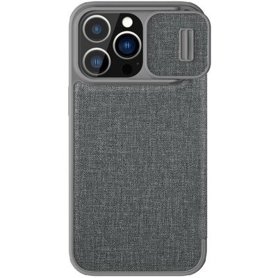 Nillkin Qin Cloth Pro Case Hülle für iPhone 14 Pro Kameraschutz Holster Cover Flip Case Grau (Apple iPhone 14 Pro), Smartphone Hülle, Grau Nillkin Qin Cloth Pro Case Hülle für iPhone 14 Pro Kameraschutz Holster Cover Flip Case Grau (Apple iPhone 14 Pro), Smartphone Hülle, Grau