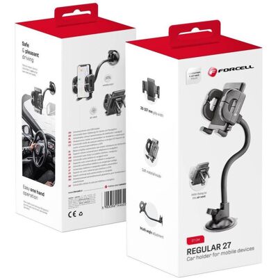 Forcell Stylus F-GRIP Regular 27 cm Autohalterung für Windschutzscheibe / Armaturenbrett / Lüftungsschlitze, Smartphone Halterung, Schwarz Forcell Stylus F-GRIP Regular 27 cm Autohalterung für Windschutzscheibe / Armaturenbrett / Lüftungsschlitze, Smartphone Halterung, Schwarz