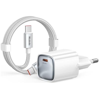 Mcdodo - Wall Charger Nano Series (CH-8263) - with Type-C Cable Included 1.2m, 65W, USB-C - Black (65 W), USB Ladegerät, Weiss Mcdodo - Wall Charger Nano Series (CH-8263) - with Type-C Cable Included 1.2m, 65W, USB-C - Black (65 W), USB Ladegerät, Weiss