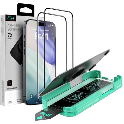 ESR UltraFit Armorite Screen Protector, for iPhone 17 Air, 2 Pack (2 Stk., Apple iPhone Air), Smartphone Schutzfolie, Schwarz, Transparent ESR UltraFit Armorite Screen Protector, for iPhone 17 Air, 2 Pack (2 Stk., Apple iPhone Air), Smartphone Schutzfolie, Schwarz, Transparent
