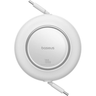 Baseus Free2Pull Mini 100W Einziehbares USB-C-Kabel – USB-C 2 m – Weiss (2 m, 100 W), USB Kabel Baseus Free2Pull Mini 100W Einziehbares USB-C-Kabel – USB-C 2 m – Weiss (2 m, 100 W), USB Kabel