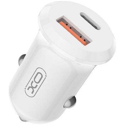 xO car charger CC69 PD 30W QC 1x USB 1x USB-C white, Auto Adapter, Weiss xO car charger CC69 PD 30W QC 1x USB 1x USB-C white, Auto Adapter, Weiss