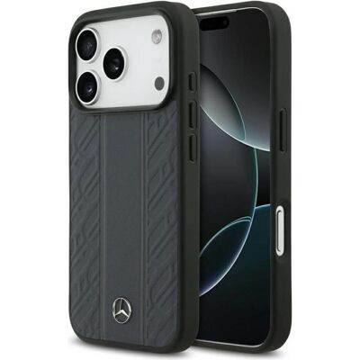 Mercedes Case Leather Laurel Leaves Stripes MagSafe for iPhone 17 Pro blue (Apple iPhone 17 Pro), Smartphone Hülle, Blau Mercedes Case Leather Laurel Leaves Stripes MagSafe for iPhone 17 Pro blue (Apple iPhone 17 Pro), Smartphone Hülle, Blau