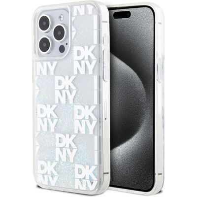 DKNY Silber iPhone 15 Pro Max Liquid Glitter Hülle DKNY Silber iPhone 15 Pro Max Liquid Glitter Hülle
