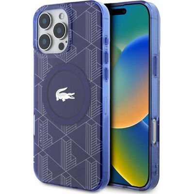Lacoste Etui HC IML Monogram Silver Croc Logo do iPhone 16 Pro MagSafe granatowy (Apple iPhone 16 Pro), Smartphone Hülle, Blau Lacoste Etui HC IML Monogram Silver Croc Logo do iPhone 16 Pro MagSafe granatowy (Apple iPhone 16 Pro), Smartphone Hülle, Blau