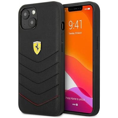 Ferrari Lederhülle für iPhone 13 Mini mit Steppdekor - Handyhülle Ferrari Lederhülle für iPhone 13 Mini mit Steppdekor - Handyhülle