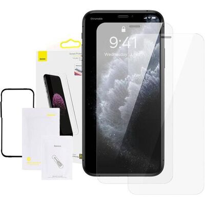 Baseus All-glass Porcelain Crystal Dust-proof Film for iP11 (2 Stk., Apple iPhone 11 Pro Max, Apple iPhone XS Max), Smartphone Schutzfolie, Schwarz Baseus All-glass Porcelain Crystal Dust-proof Film for iP11 (2 Stk., Apple iPhone 11 Pro Max, Apple iPhone XS Max), Smartphone Schutzfolie, Schwarz