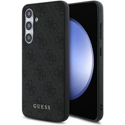 GUESS Samsung Galaxy S24 FE Hardcase - 4G Metall Gold Logo Grau GUESS Samsung Galaxy S24 FE Hardcase - 4G Metall Gold Logo Grau