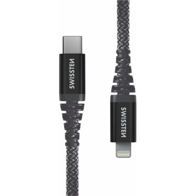 Swissten Data Cable Kevlar Usb-C / Lightning 1.5 M Antracit (1.50 m, USB 3.2 Gen 2, 60 W), USB Kabel Swissten Data Cable Kevlar Usb-C / Lightning 1.5 M Antracit (1.50 m, USB 3.2 Gen 2, 60 W), USB Kabel