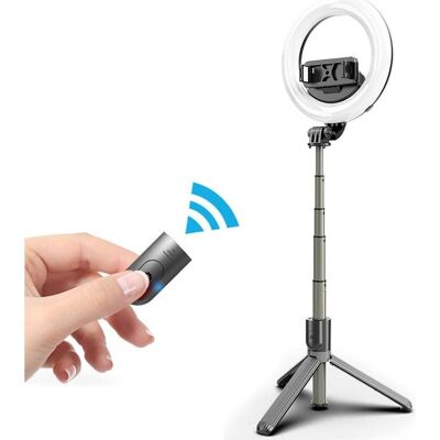 Mocco 4in1 Universal Selfie Stick with 3-Tone LED Lamp / Tripod Stand / Bluetooth Remote Control, Selfie Stick, Mehrfarbig Mocco 4in1 Universal Selfie Stick with 3-Tone LED Lamp / Tripod Stand / Bluetooth Remote Control, Selfie Stick, Mehrfarbig
