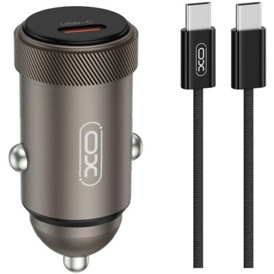 xO car charger CC70 PD 30W 1x USB-C black + cable USB-C - USB-C, Auto Adapter, Schwarz xO car charger CC70 PD 30W 1x USB-C black + cable USB-C - USB-C, Auto Adapter, Schwarz