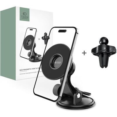 Tech-Protect .pl Magnetischer N50 Autohalter MagSafe für das Board, Smartphone Halterung, Schwarz Tech-Protect .pl Magnetischer N50 Autohalter MagSafe für das Board, Smartphone Halterung, Schwarz