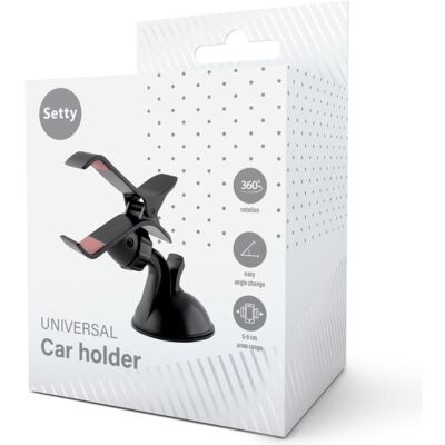 Setty Autohalter - Verstellbarer Smartphone-Halter - Schwarz - Autozubehör Setty Autohalter - Verstellbarer Smartphone-Halter - Schwarz - Autozubehör