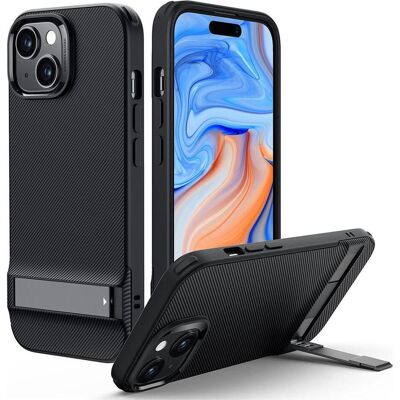 ESR - Air Shield Boost Kickstand - iPhone 15 Plus - Translucent Black (Apple iPhone 15 Plus), Smartphone Hülle, Transparent, Schwarz ESR - Air Shield Boost Kickstand - iPhone 15 Plus - Translucent Black (Apple iPhone 15 Plus), Smartphone Hülle, Transparent, Schwarz