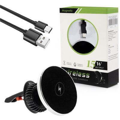 Vega+ Ecobox Magnetischer Handyhalter 15w Kabelloses Autoladegerät (15 W), USB Ladegerät, Schwarz Vega+ Ecobox Magnetischer Handyhalter 15w Kabelloses Autoladegerät (15 W), USB Ladegerät, Schwarz