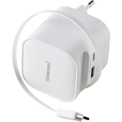 Intenso POWER ADAPTER 1XUSB-A/1XUSB-C/BLACK 7806522 (65 W, 2 Ports), USB Ladegerät, Schwarz Intenso POWER ADAPTER 1XUSB-A/1XUSB-C/BLACK 7806522 (65 W, 2 Ports), USB Ladegerät, Schwarz