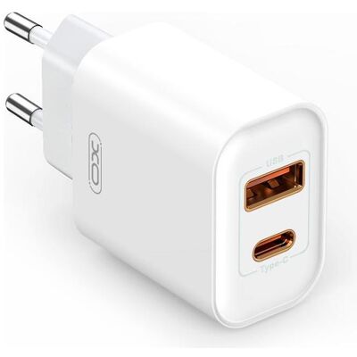 xO Wandladegerät CE12 PD QC 3.0 20W 1x USB 1x USB-C weiss (20 W, 2 Ports), USB Ladegerät, Weiss xO Wandladegerät CE12 PD QC 3.0 20W 1x USB 1x USB-C weiss (20 W, 2 Ports), USB Ladegerät, Weiss