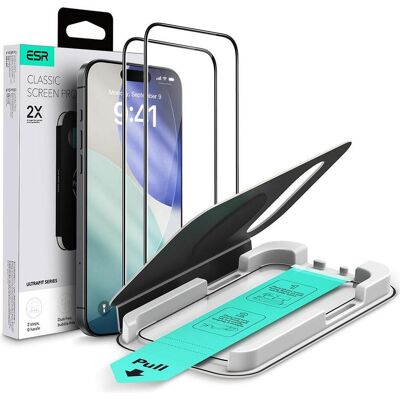 ESR UltraFit Classic Screen Protector, for iPhone 17 Air, 2 Pack (2 Stk., Apple iPhone 17), Smartphone Schutzfolie, Schwarz, Transparent ESR UltraFit Classic Screen Protector, for iPhone 17 Air, 2 Pack (2 Stk., Apple iPhone 17), Smartphone Schutzfolie, Schwarz, Transparent