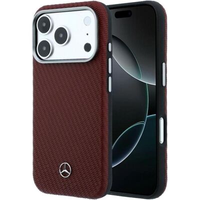 Mercedes Case Leather Semi Wrap Wood Effect MagSafe for iPhone 17 Pro red (Apple iPhone 17 Pro), Smartphone Hülle, Rot Mercedes Case Leather Semi Wrap Wood Effect MagSafe for iPhone 17 Pro red (Apple iPhone 17 Pro), Smartphone Hülle, Rot