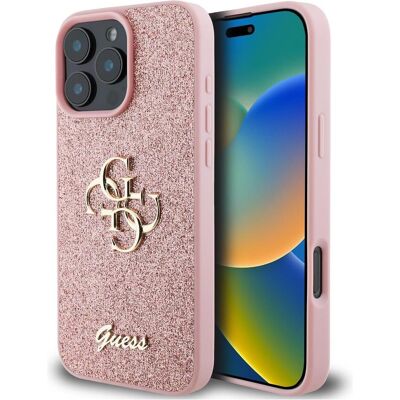 Guess Pink Glitzer iPhone 16 Pro Max Hülle - Luxus 4G Design Guess Pink Glitzer iPhone 16 Pro Max Hülle - Luxus 4G Design