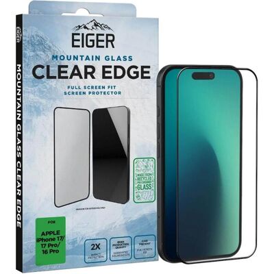 Eiger Mountain Glass Clear Edge (1 Stk., Apple iPhone 16 Pro, Apple iPhone 17, Apple iPhone 17 Pro), Smartphone Schutzfolie, Transparent Eiger Mountain Glass Clear Edge (1 Stk., Apple iPhone 16 Pro, Apple iPhone 17, Apple iPhone 17 Pro), Smartphone Schutzfolie, Transparent