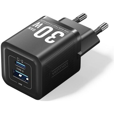 Vention FEQB0-EU Wand Ladegerät - USB-C, USB-A, 30W - Schwarz Vention FEQB0-EU Wand Ladegerät - USB-C, USB-A, 30W - Schwarz