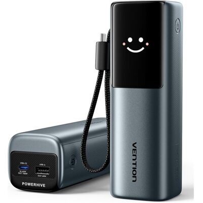 Vention 20,000 mAh - 100 W External Battery (20000 mAh, 165 W), Powerbank, Grau Vention 20,000 mAh - 100 W External Battery (20000 mAh, 165 W), Powerbank, Grau