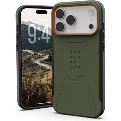 UAG Civilian MagSafe (Apple iPhone 17 Pro Max), Smartphone Hülle, Grün, Orange UAG Civilian MagSafe (Apple iPhone 17 Pro Max), Smartphone Hülle, Grün, Orange