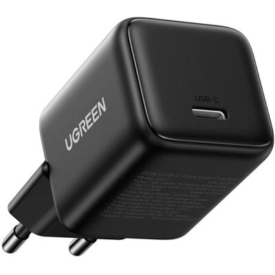 Ugreen - Wall Charger X513 (65007) - USB-C, GaN, Fast Charging, 30W, QC4, 5V/3A - Black (30 W, 1 Port), USB Ladegerät, Schwarz Ugreen - Wall Charger X513 (65007) - USB-C, GaN, Fast Charging, 30W, QC4, 5V/3A - Black (30 W, 1 Port), USB Ladegerät, Schwarz