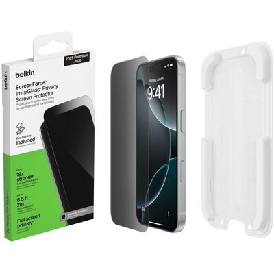 Belkin Invisiglass Privacy (1 Stk., Apple iPhone 17 Pro Max), Smartphone Schutzfolie, Transparent, Schwarz Belkin Invisiglass Privacy (1 Stk., Apple iPhone 17 Pro Max), Smartphone Schutzfolie, Transparent, Schwarz