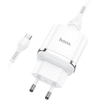 Hoco - Wall Charger Special (N3) - USB-A, 18W, 3A with Cable USB-A to Micro-USB, 1m - White (18 W, 1 Port), USB Ladegerät, Weiss Hoco - Wall Charger Special (N3) - USB-A, 18W, 3A with Cable USB-A to Micro-USB, 1m - White (18 W, 1 Port), USB Ladegerät, Weiss